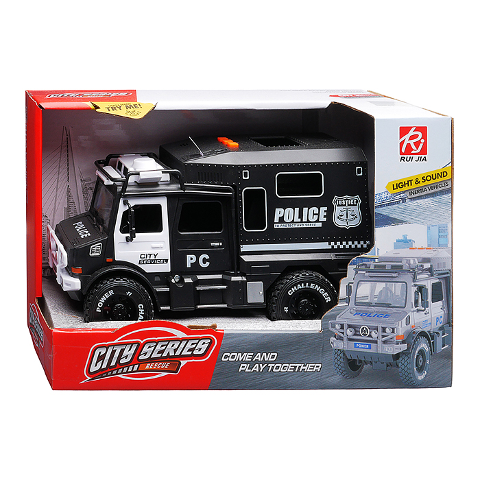 Машина RJ5522B "Трейлер. Полиция" (свет, звук) в коробке