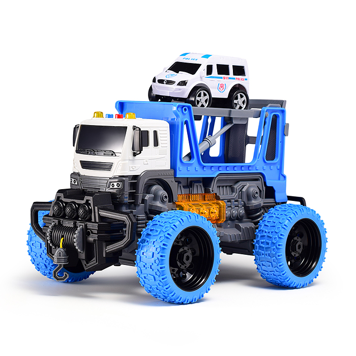 Машина JS114AS "МегаСити" 1:16 (свет, звук) в коробке (цвет синий)