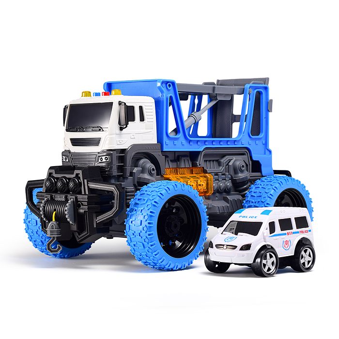 Машина JS114AS "МегаСити" 1:16 (свет, звук) в коробке (цвет синий)