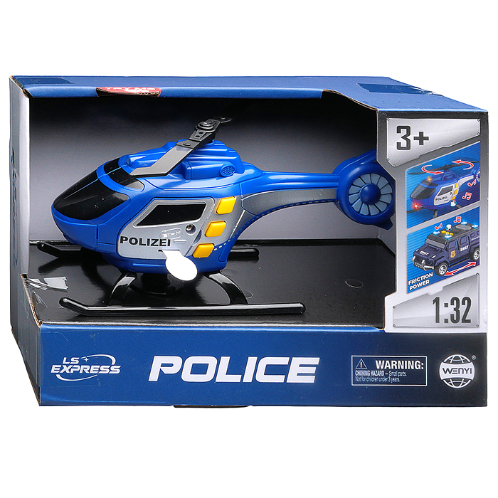 Вертолет WY1108C "Полиция" 1:32 (свет, звук) в коробке