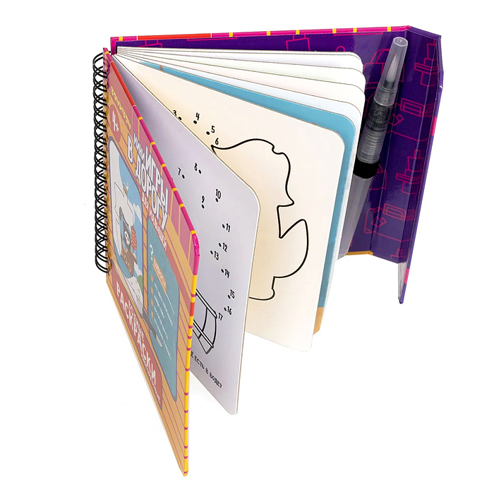 Мини-игры в дорогу для малышей "Водные раскраски" 6, многоразовые с кистью