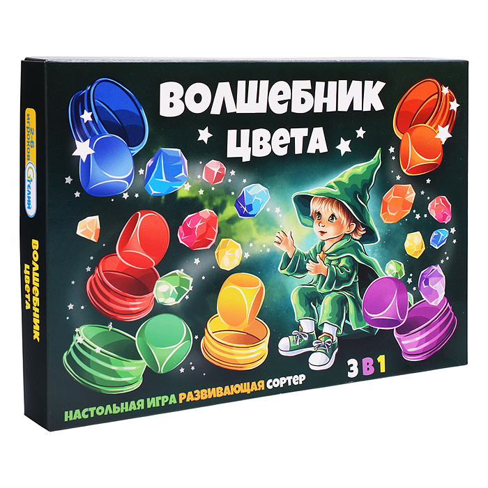 Фото к товару Настольная игра в коробке "Сортер. Волшебник цвета" Настольная игра в коробке "Сортер. Волшебник цвета"