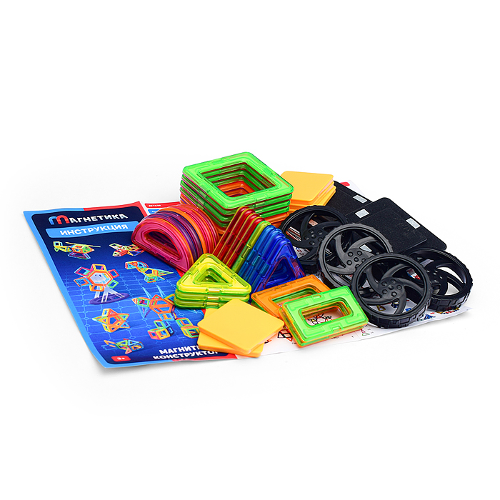 Фото к товару Конструктор магнитный MG0007-2 большой размер дет. (58 дет.), в пакете Конструктор магнитный MG0007-2 большой размер дет. (58 дет.), в пакете