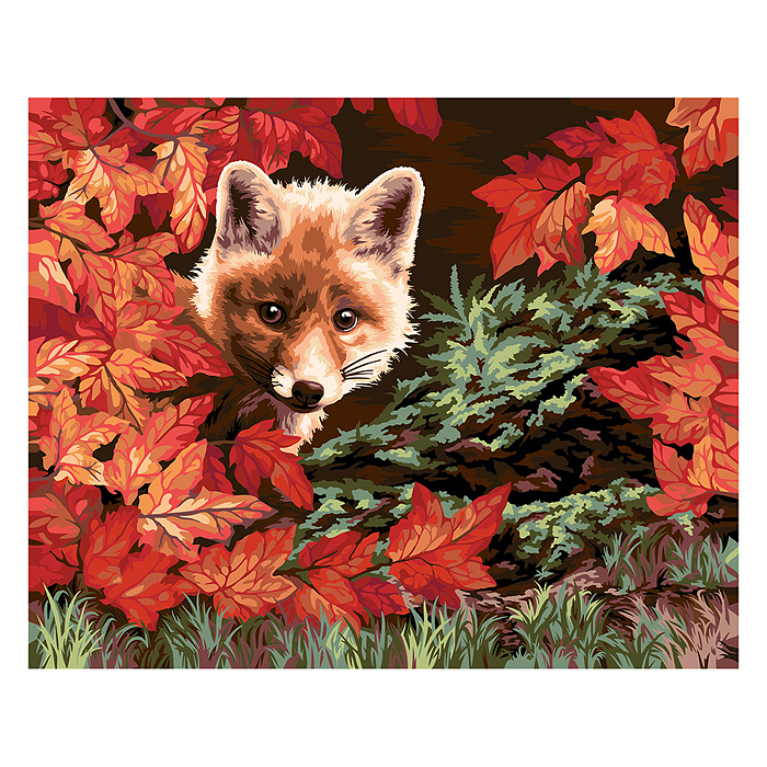 Набор для раскрашивания по номерам 40х50 "Хитрый лисёнок"