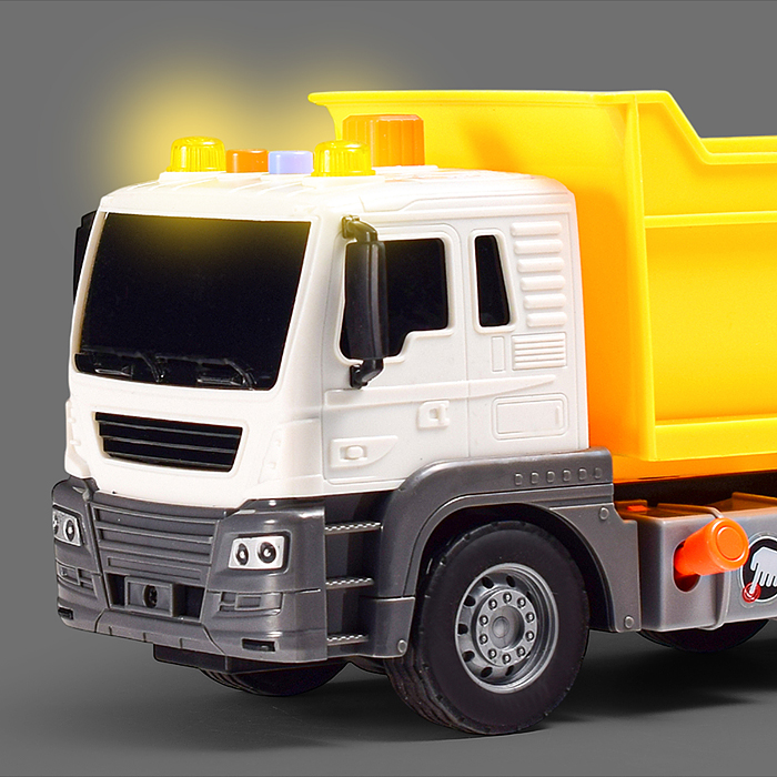 Машина JS101 "Самосвал" 1:16 (свет, звук) в коробке (цвет желтый)