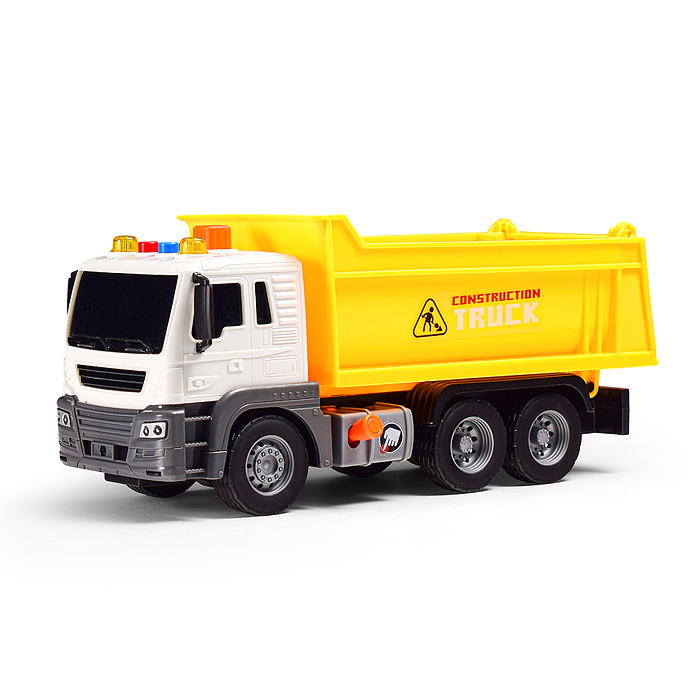 Машина JS101 "Самосвал" 1:16 (свет, звук) в коробке (цвет желтый)