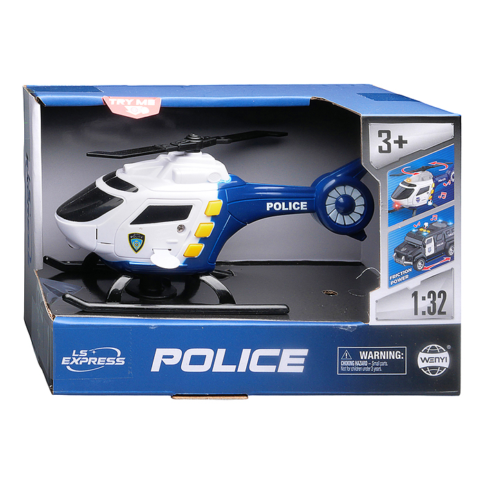 Вертолет WY1108A "Полиция" 1:32 (свет, звук) в коробке