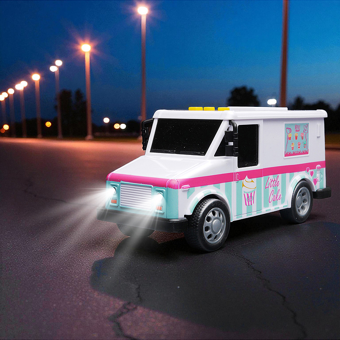 Машина WY1135B "Трейлер с мороженным" 1:32 (свет, звук) в коробке