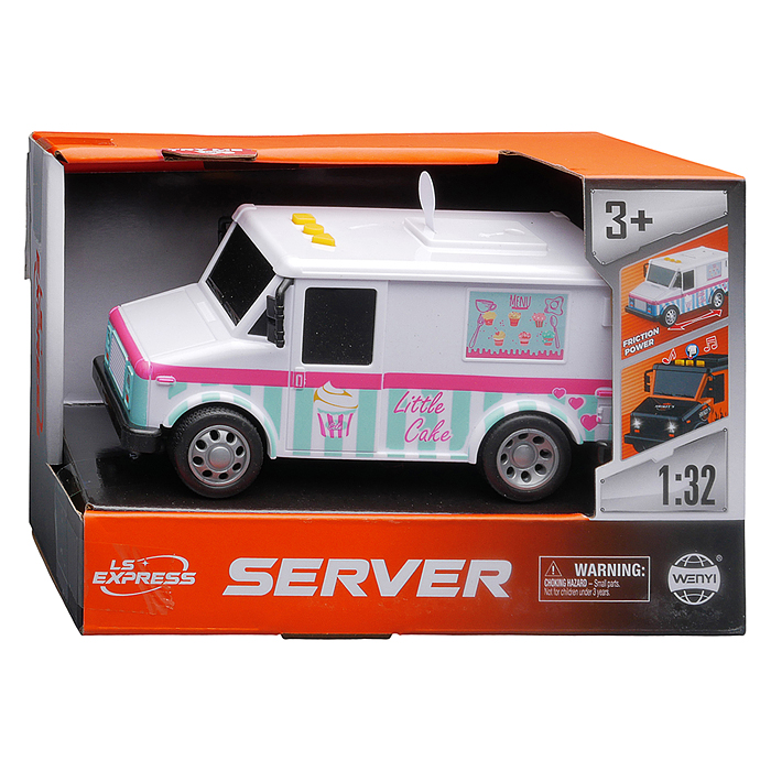 Машина WY1135B "Трейлер с мороженным" 1:32 (свет, звук) в коробке