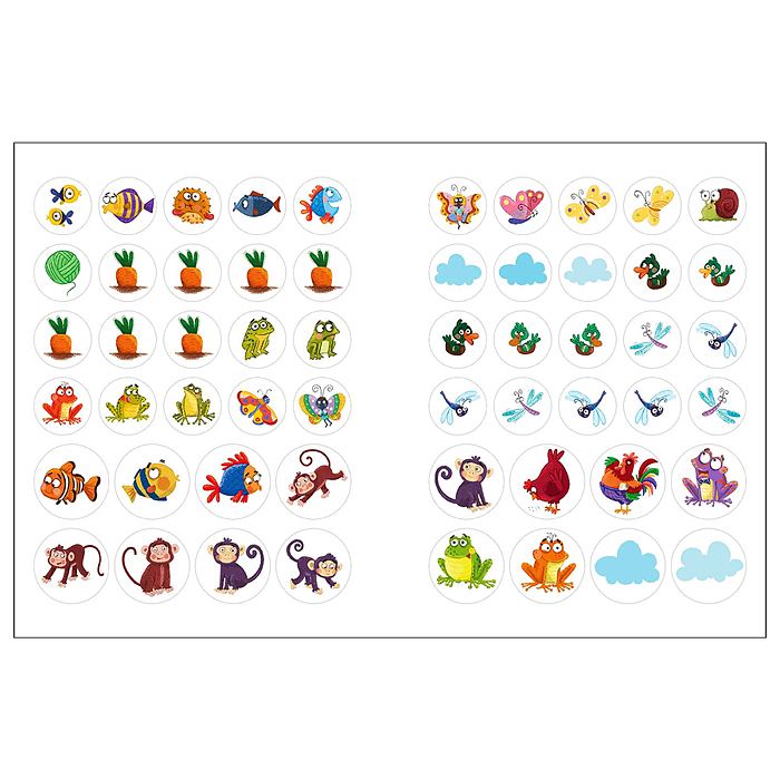Наклейки для малышей. Один-много