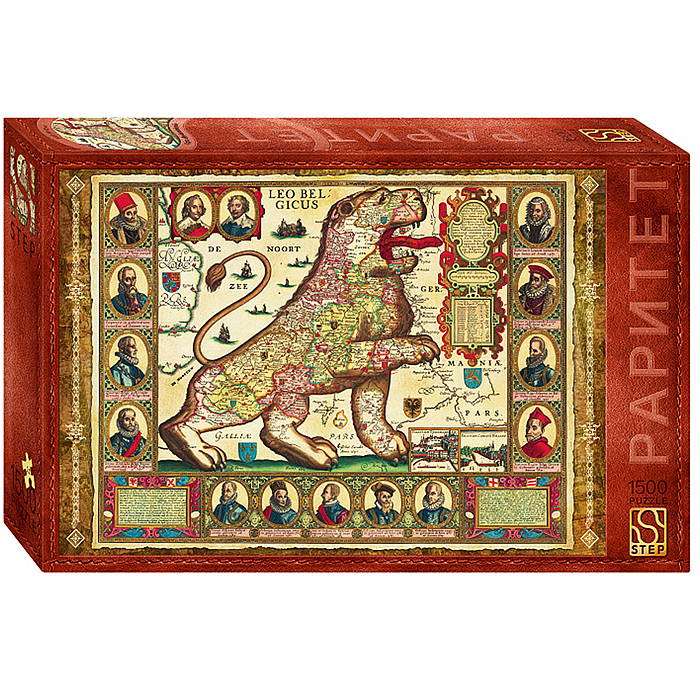 Пазлы 1500 Карта "Лев бельгийский"