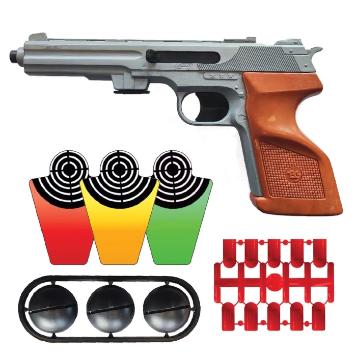 Игровой набор "Стрелок". Пистолет классический №1 с 20 мягкими пулями и комплектом мишеней