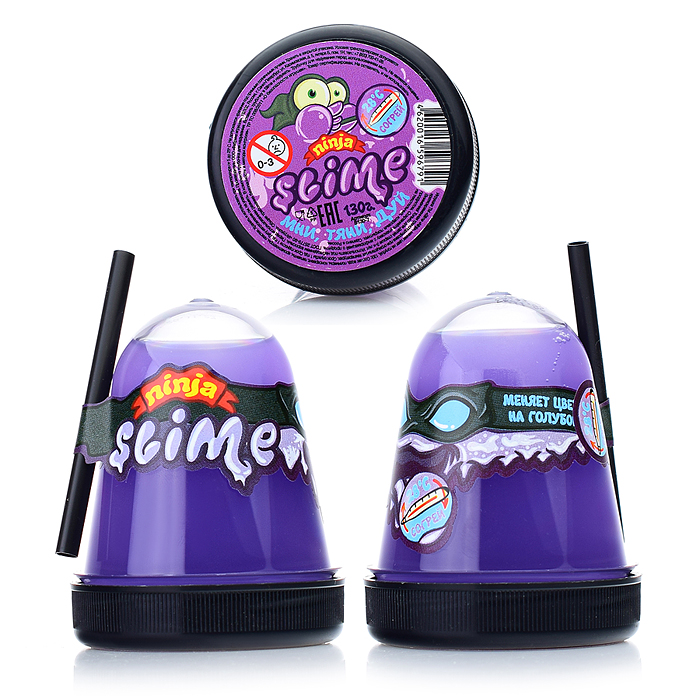 Лизун "Slime "Ninja", меняет цвет на голубой, 130 г. 