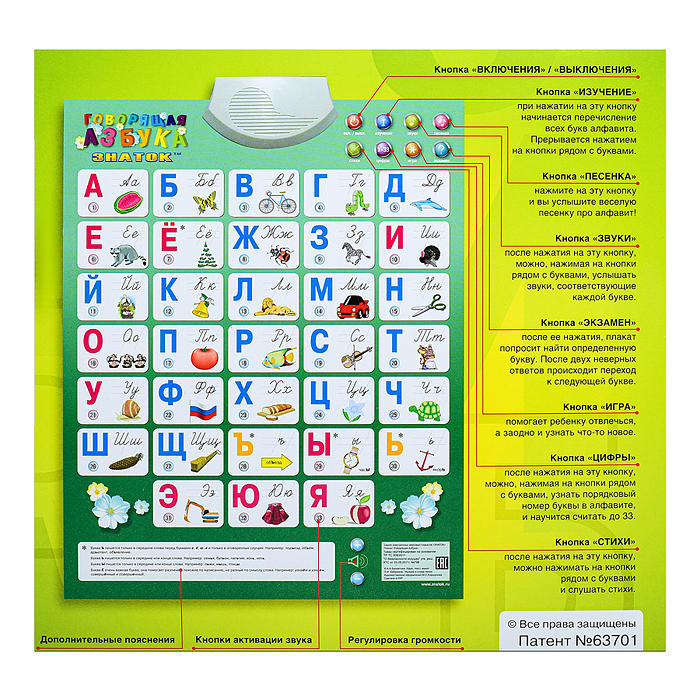 Электронный звуковой плакат Говорящая  Азбука.Знаток 2009