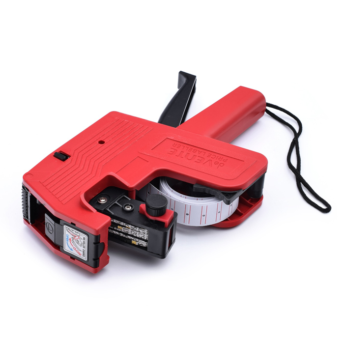 Этикет-пистолет 1-строчный, 8 символов, для прямоугольных этикеток 21x12 мм, красный цвет 