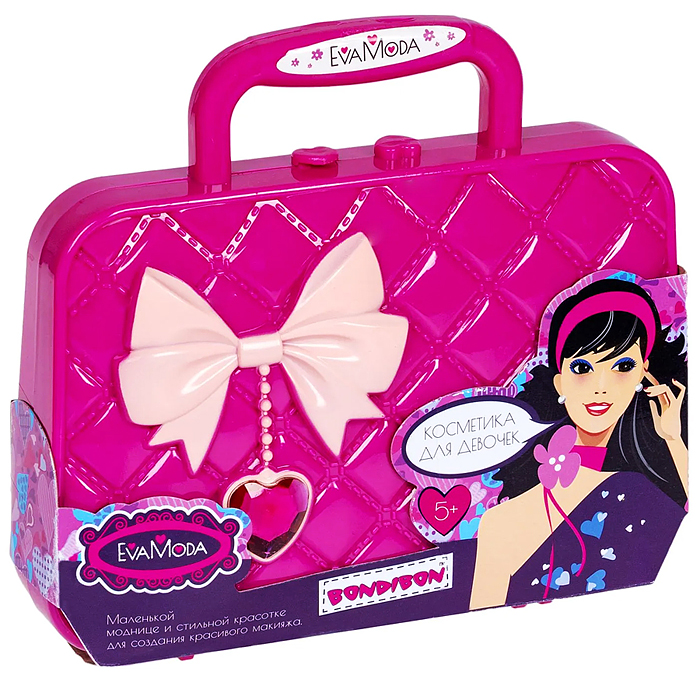 Набор детской декор. косметики Eva Moda, BOX 20х5,5х17,8см, косметичка-сумочка с бантиком