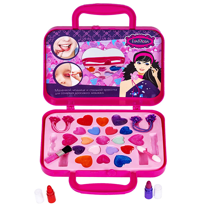 Набор детской декор. косметики Eva Moda, BOX 20х5,5х17,8см, косметичка-сумочка с бантиком