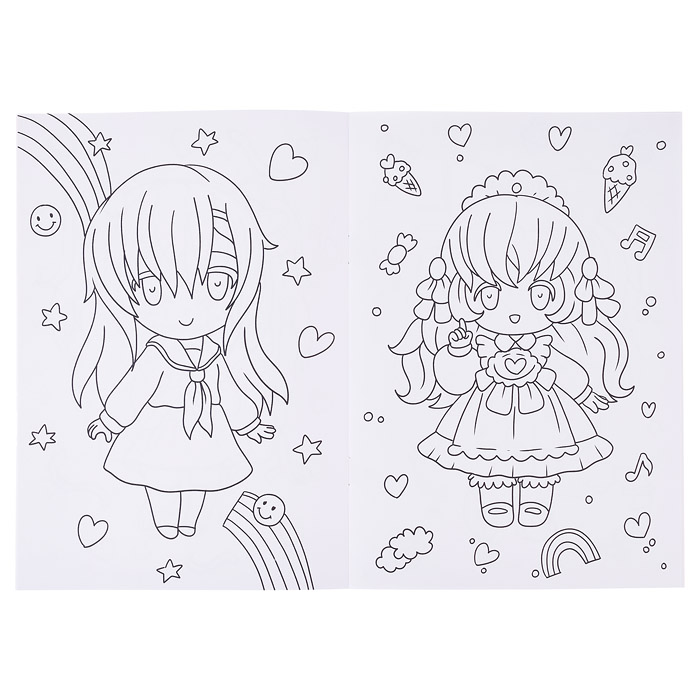 Раскраска эконом Няшки-раскраски. Чибики