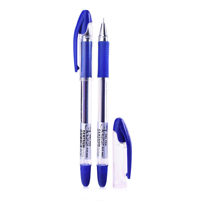 Ручка гелевая синяя "JAZZ" с металлическим наконечником, 0,5 мм.