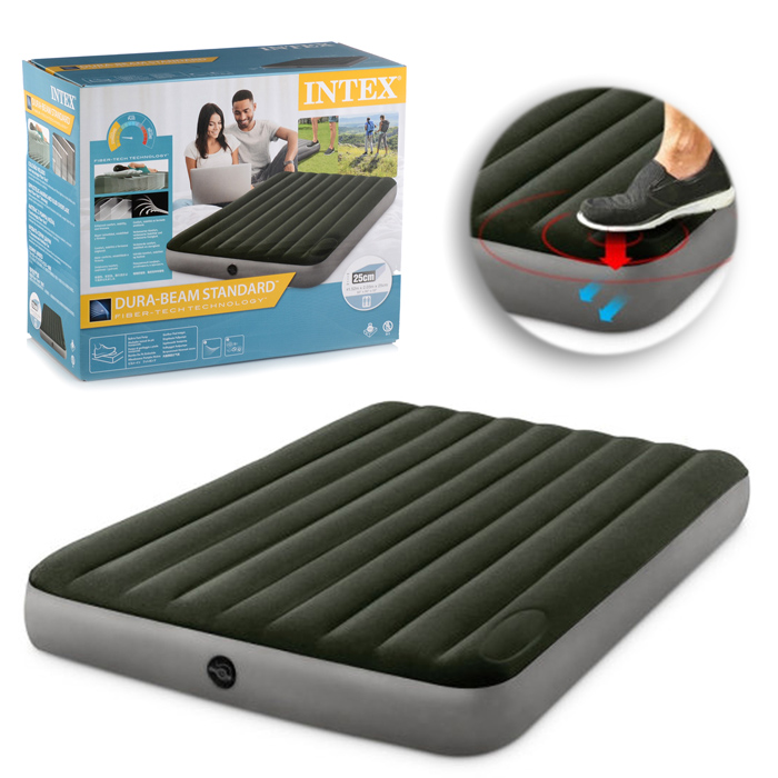 Матрас надувной Dura-Beam Queen, 152 х 203 х 25 см, с встроенным ножным насосом, 64763 INTEX