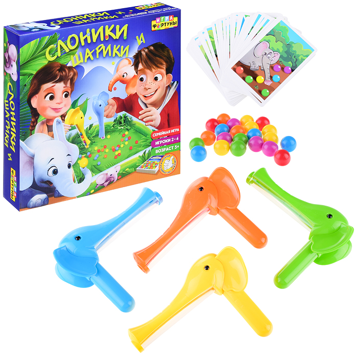 Настольная семейная игра "Слоники и шарики" Настольная семейная игра "Слоники и шарики"