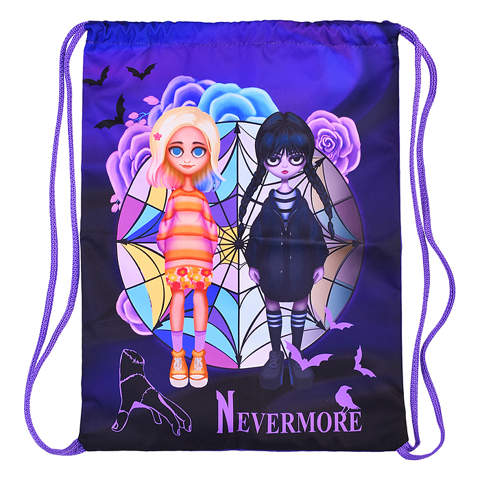 Мешок для обуви "Вэнсдэй" 1 отделение, 330х420мм, петля для подвеса, полиэстер, 210 ден