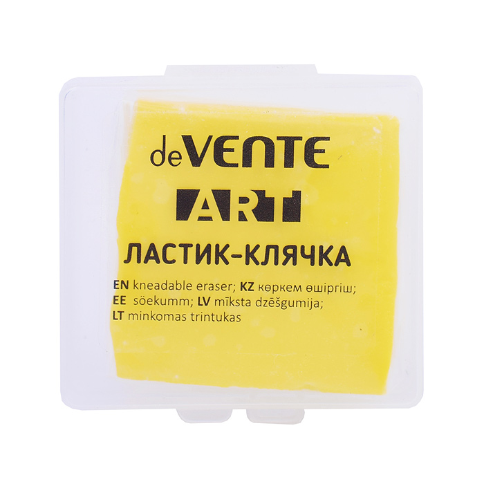 Ластик-клячка "Art" синтетический каучук, прямоугольный, ассорти 4 цвета, 40x40x10 мм, мягк