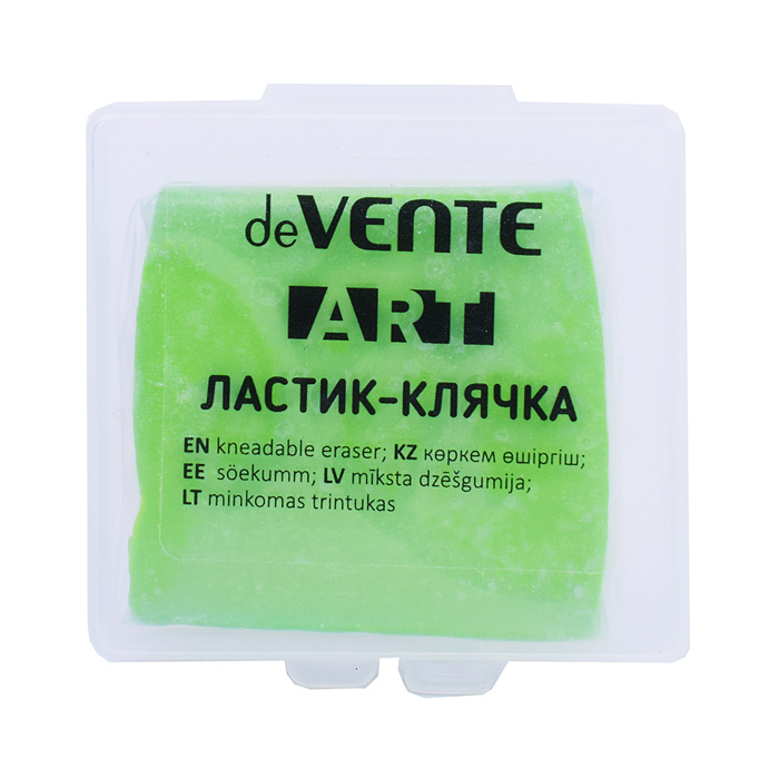 Ластик-клячка "Art" синтетический каучук, прямоугольный, ассорти 4 цвета, 40x40x10 мм, мягк