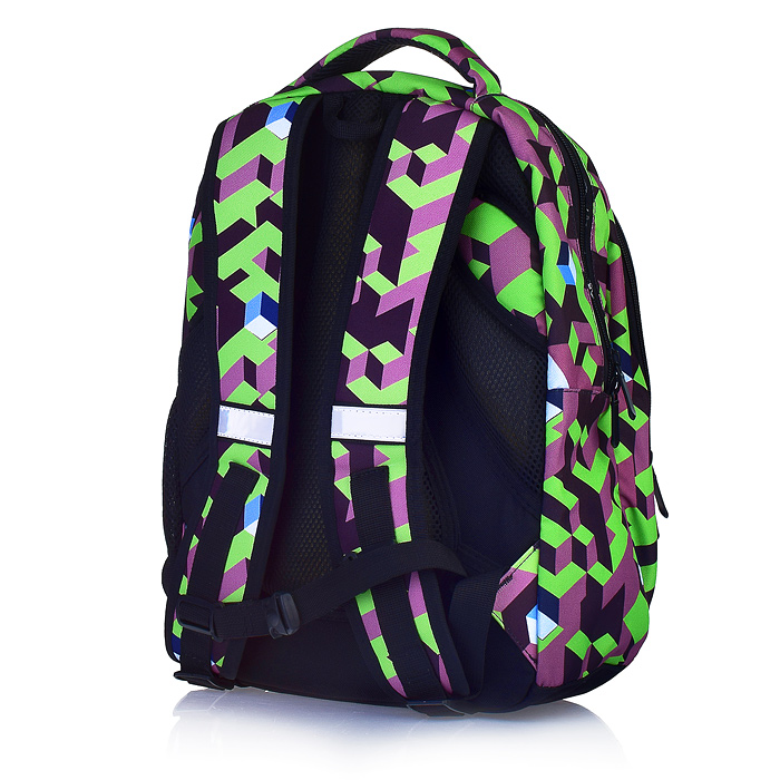 Фото к товару Рюкзак облегченный "Зеленая абстракция" с анатомической спинкой, 2 отделениями на молнии Рюкзак облегченный "Зеленая абстракция" с анатомической спинкой, 2 отделениями на молнии