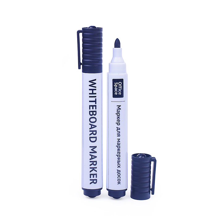 Маркер для белых досок черный, пулевидный, 3мм 