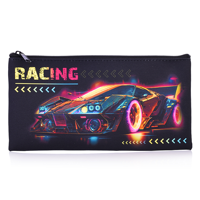 Пенал плоский "Racing" 20,5х10,8см, из полиэстера, 210 ден
