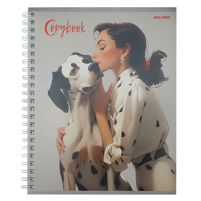 Фото к товару Тетрадь клетка 96л. А5, "Девушки и питомцы - 1" на гребне Тетрадь клетка 96л. А5, "Девушки и питомцы - 1" на гребне