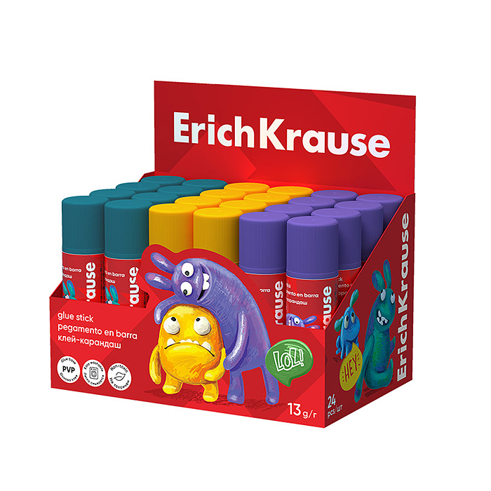 Клей-карандаш EasyStick Jolly Friends, 13г 