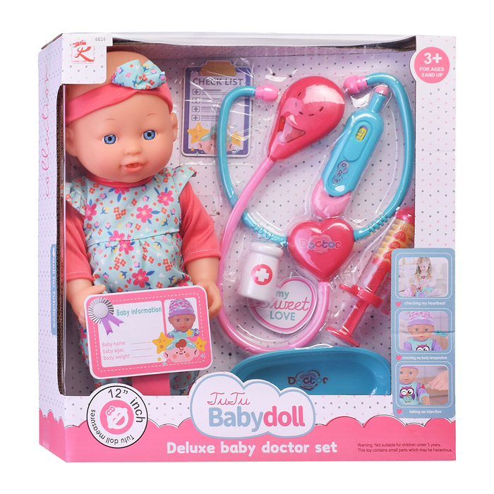 Пупс 6816 "Доктор" с аксессуарами, в коробке