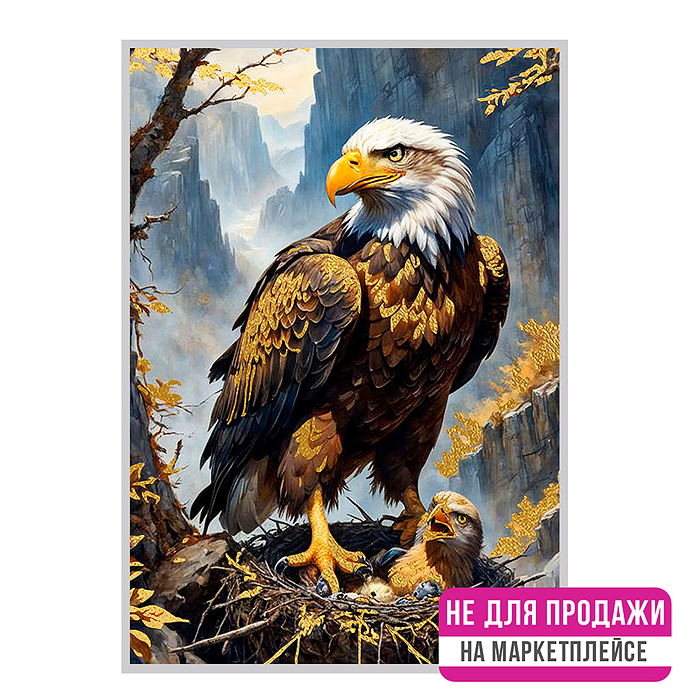 Фото к товару Картина по номерам 40х50 "Белоголовый орлан" с поталью (26 цветов) Картина по номерам 40х50 "Белоголовый орлан" с поталью (26 цветов)