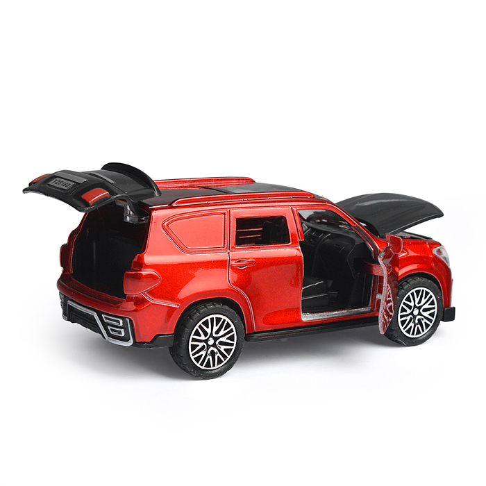 Машина метал. инерционная, М1:36, 4 открыв. двери "Парк Техники" джип бордовый