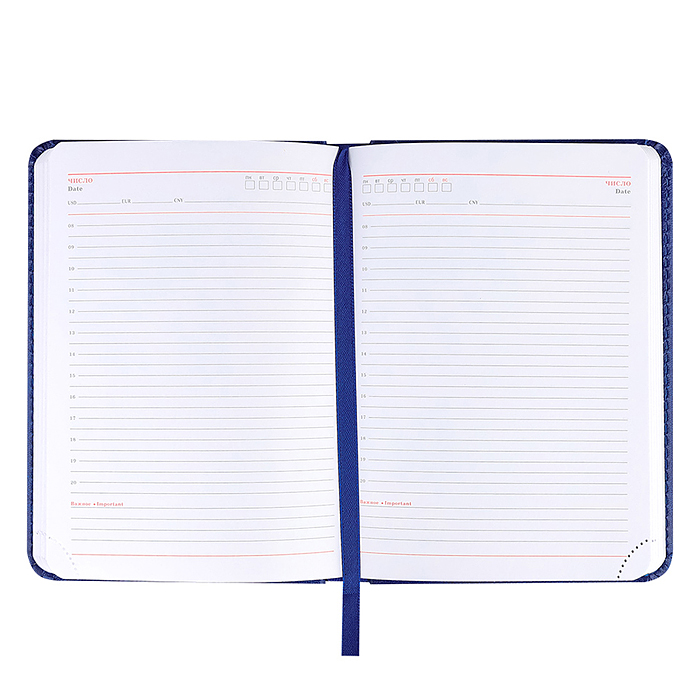 Ежедневник А6, 128л. недатир. "EVERYDAY CHRONICLES - BLUE" кожзам (синий)