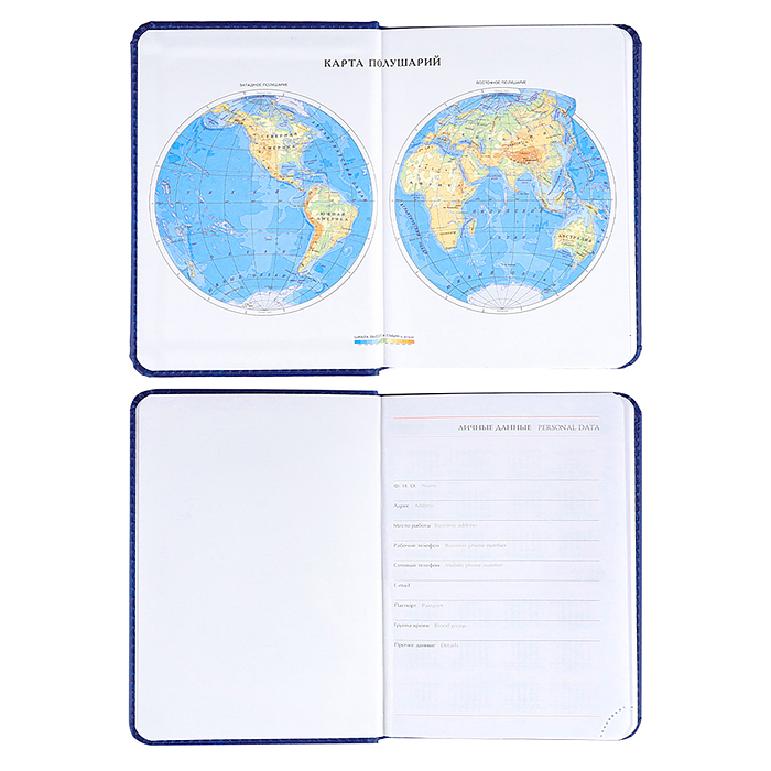 Ежедневник А6, 128л. недатир. "EVERYDAY CHRONICLES - BLUE" кожзам (синий)