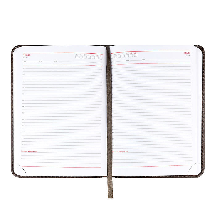 Ежедневник А6, 128л. недатир. "EVERYDAY CHRONICLES - BORDEAUX" кожзам (темно-коричневый)