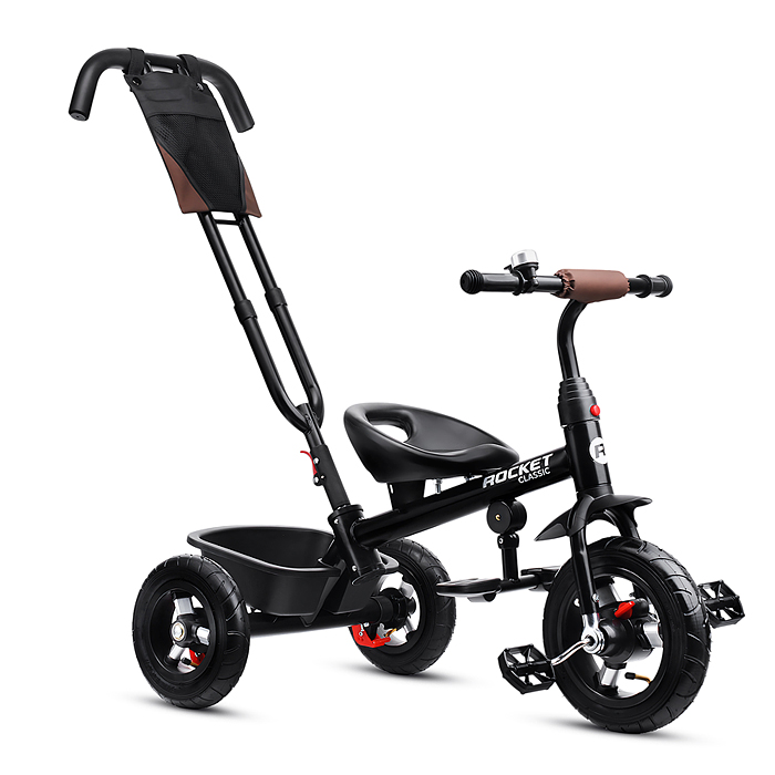 Велосипед трехколесный Rocket 137-BR, колеса надувные 12"/10", цвет коричневый
