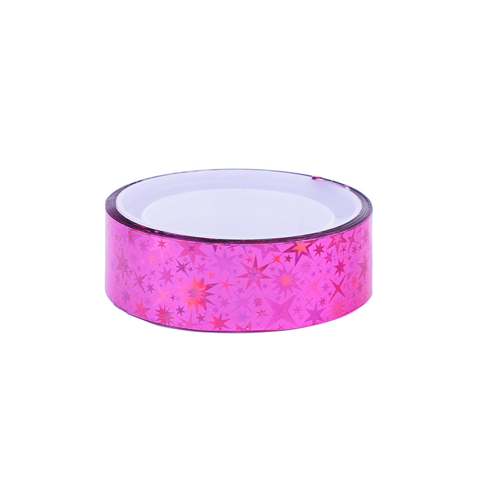 Клейкая лента декоративная голографическая, полипропиленовая основа 40 мкм, 12 ммx3 м, в п