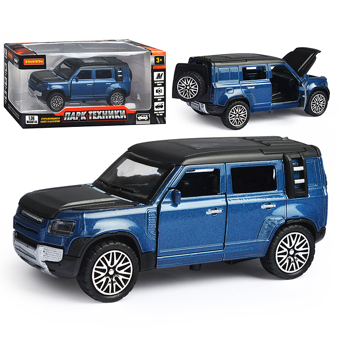 Машина метал. инерционная, М1:36, 4 открыв. двери "Парк Техники" джип синий