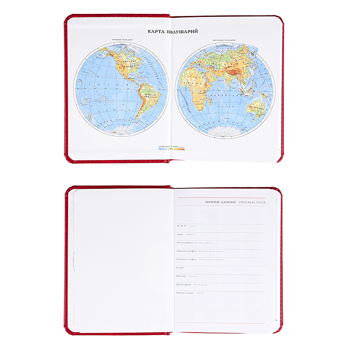 Ежедневник А6, 128л. недатир. "EVERYDAY CHRONICLES - RED" кожзам (красный)