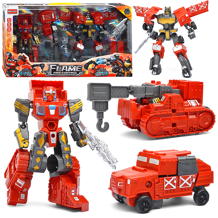 Робот XL91848C "Пожарный джип + кран" в коробке