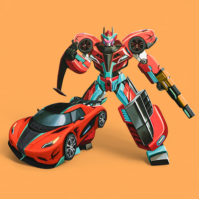 Фото к товару Робот 908-13B трансформирующийся в спорткар, в коробке Робот 908-13B трансформирующийся в спорткар, в коробке