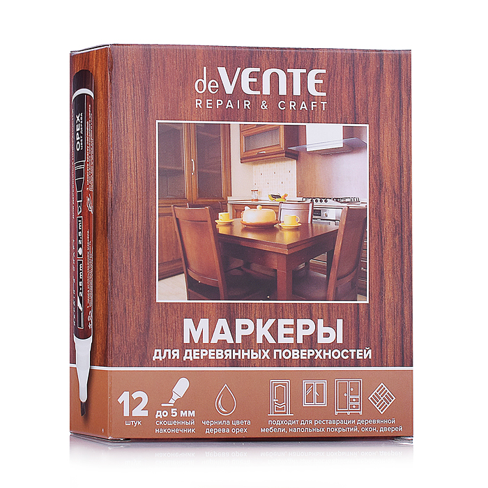 Маркер для деревянных поверхностей "Repair" круглый корпус, скошенный наконечник, ширина ли
