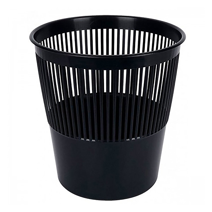 Корзина для бумаг пластиковая, цвета в ассортименте, объем 12 литров