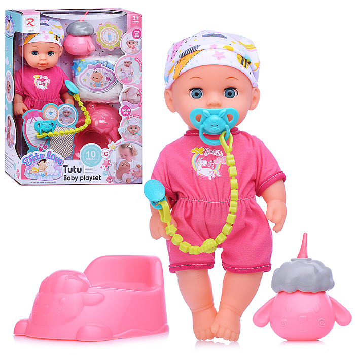 Пупс 9561 с аксессуарами "Сьюзи" со звуком, пьёт, писает, в коробке