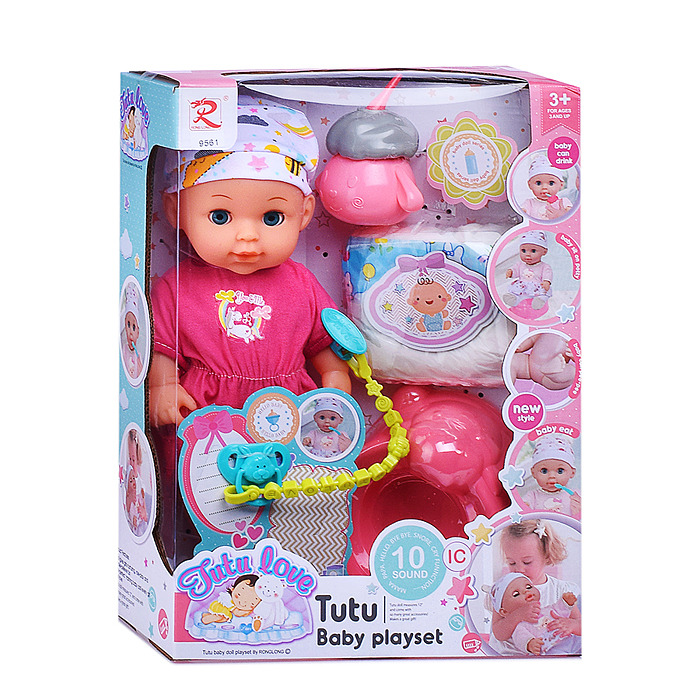 Фото к товару Пупс 9561 с аксессуарами "Сьюзи" со звуком, пьёт, писает, в коробке Пупс 9561 с аксессуарами "Сьюзи" со звуком, пьёт, писает, в коробке
