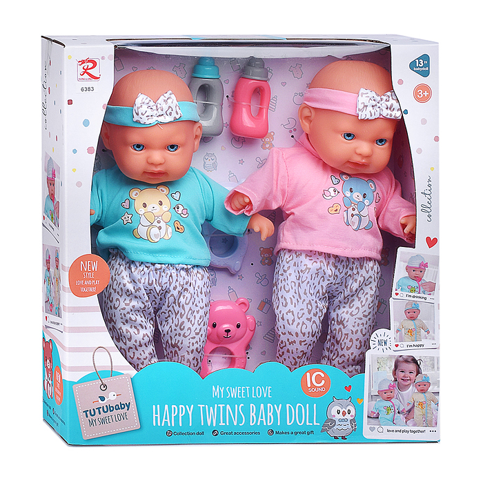 Набор пупсов 6383 с аксессуарами "Близнецы" в коробке